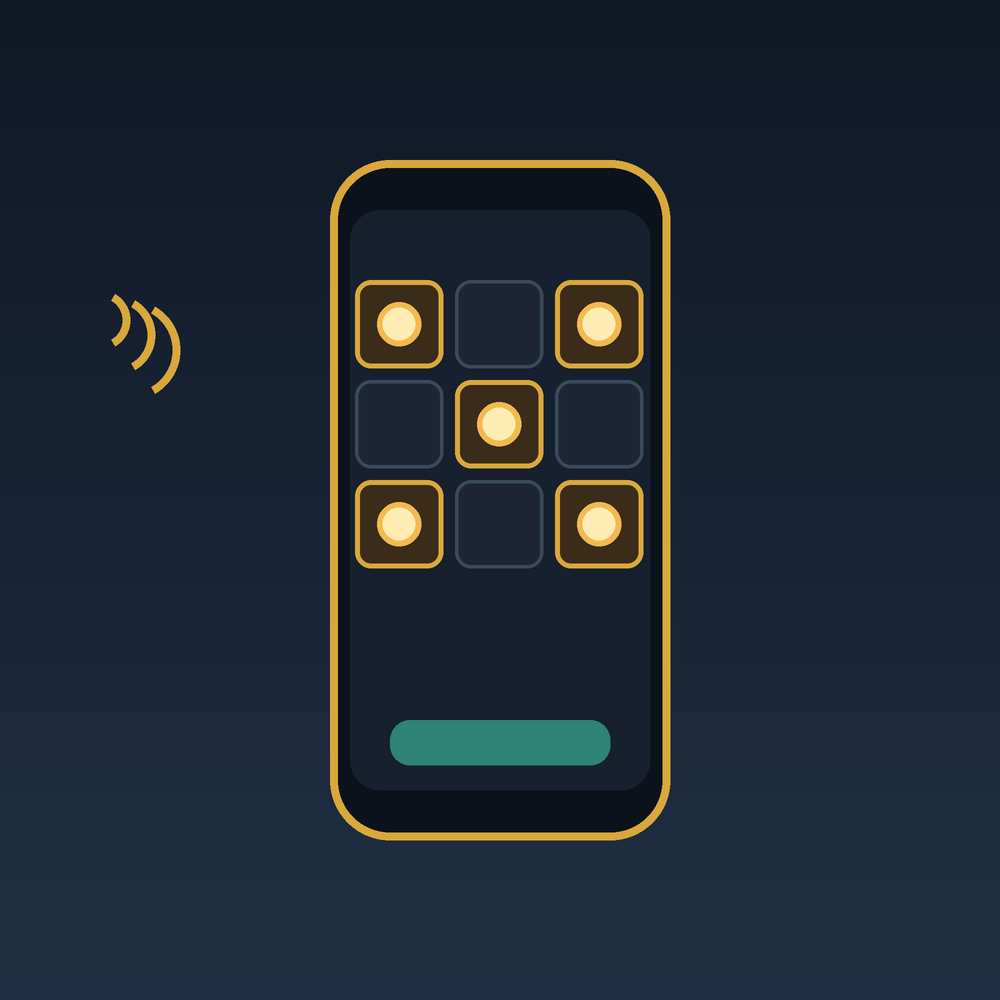 Illustration éditoriale : grille de jeu sur téléphone
